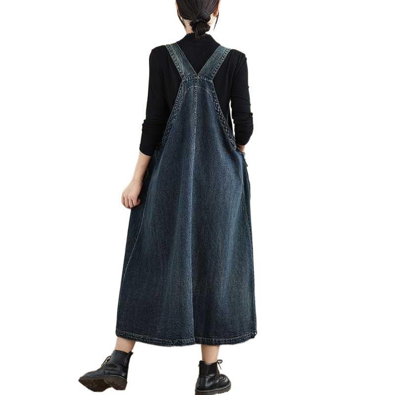 Denim Extra-wide Casual Strap Dress Women