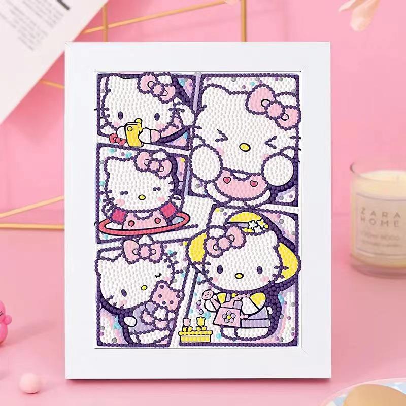Kuromi Cartoon Diamond Painting Kit: Peace & Joy DIY Gift for Students and Kids.