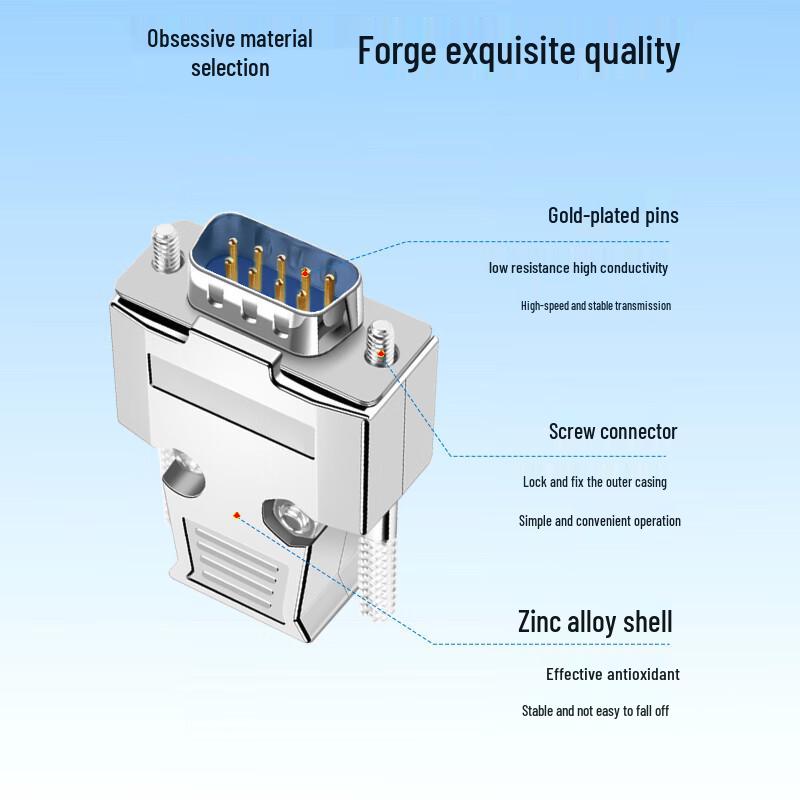 BoYang RS232/485/422 DB9 Male Solder Connector