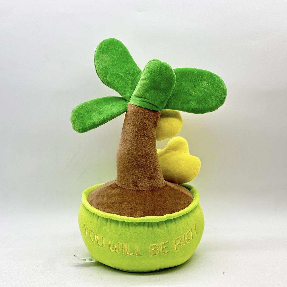 Stil Nou de Plante de Pluș în Ghiveci Pin Verde și Cocos, Ornamente Amuzante la Modă și Drăguțe