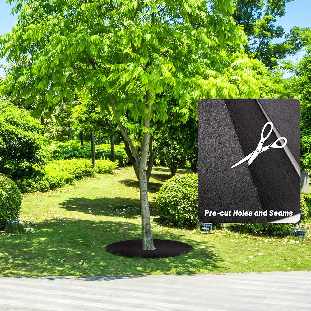 5pcs Non-Woven Tree Mulch Ring Weeding Barrier Round Ground Cover Protector Mat Plant Cover Anti Grass Gardening