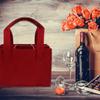 2Pieces 6 Bottle Wine Bag Nonwoven Felt Fabric with Dividers and Handle Wine Bottle Carriers Handbag for Camping Picnics