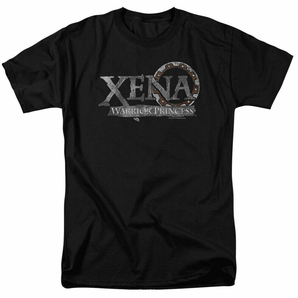 

26 Xena Warrior Princess Battered Logo T Shirt Mens Licensed Classic TV Show Black Unisex T-Shirt XL