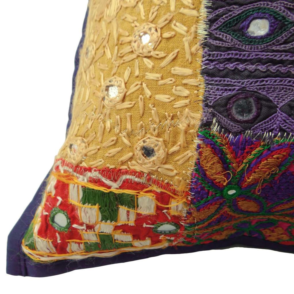 Cushion Cover Pillow Kutch Ethnic Pillow Mullticolour Square Pillow Case 18 X