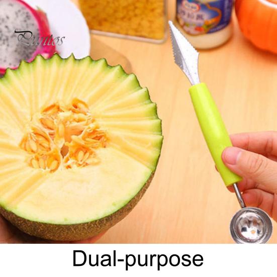 Double End Ball Scoop Labor Saving Anti Deformed Sawtooth Design Melon Ball Spoon Household Supplies