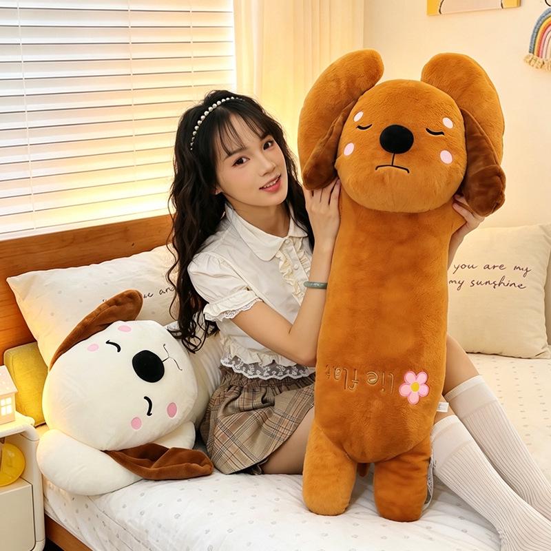Large Cartoon Long Dog Plush Pillow - Stuffed Companion Sleep Doll & Bed Toy, Perfect Birthday Gift