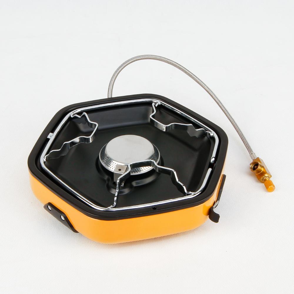 Vooma Hexagon Portable Stainless Steel Camping Stove Windproof Outdoor Mini Steel Burner for Propane Fuel for Travel Picnics жёлтый
