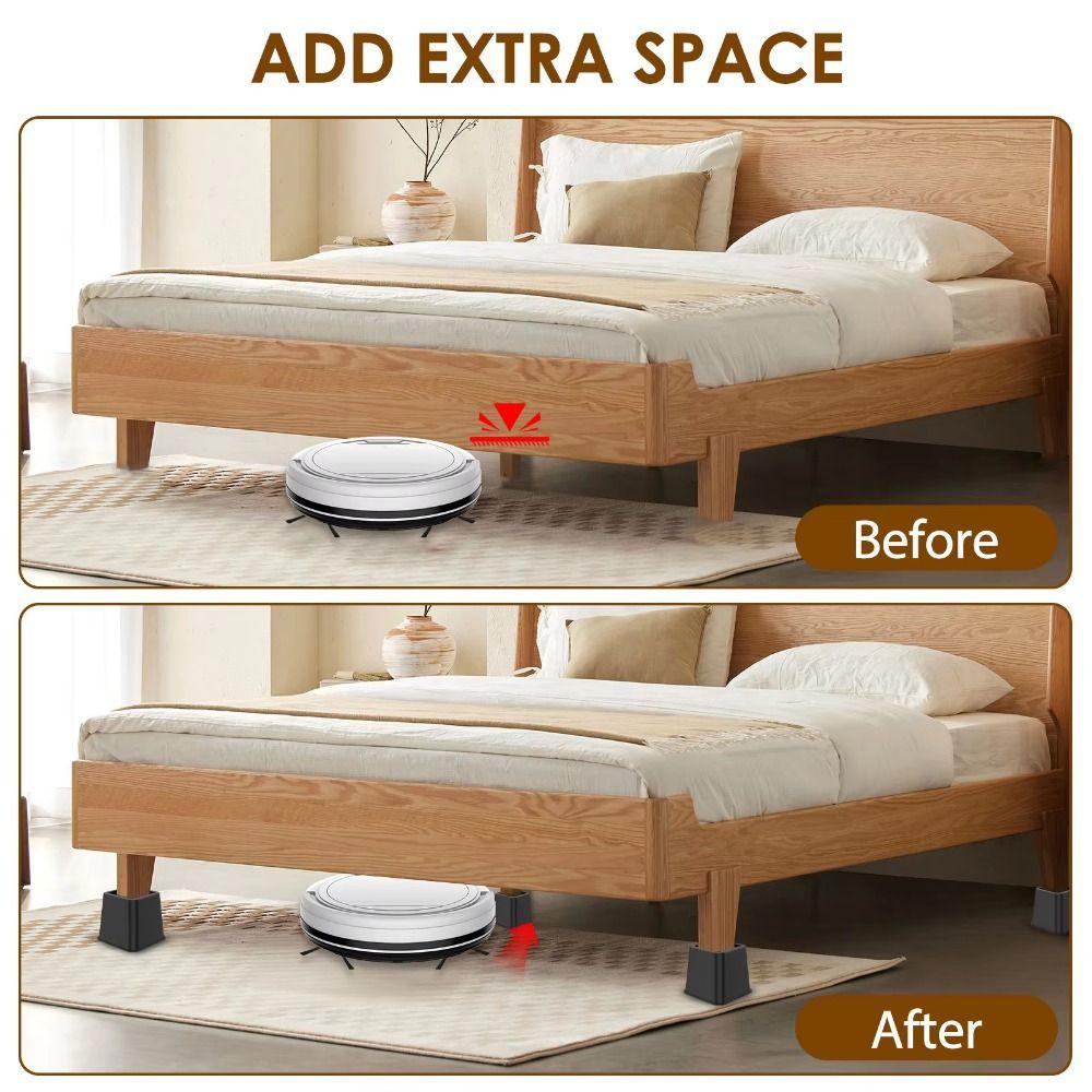 4Pcs Shock-Absorbing Bed Foot Pads Heavy Duty Table Lifters Stable Furniture Leg Risers  Chair Legs