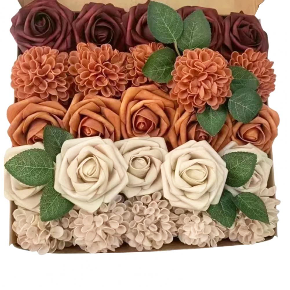 1 Box Artificial PE Foam Rose Flowers Bridal Bouquets for Wedding Table Home Party Gift Decorations DIY Scrapbook Supplies