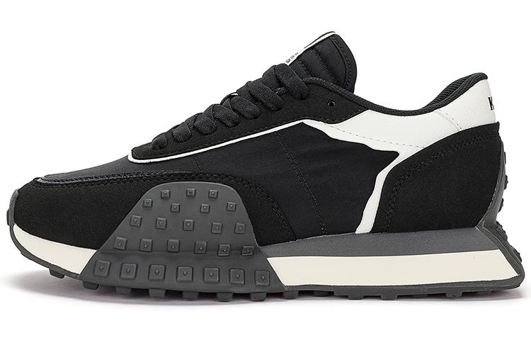 Men's Sneakers Kappa Fabric Low top Running Shoes Unisex Black White