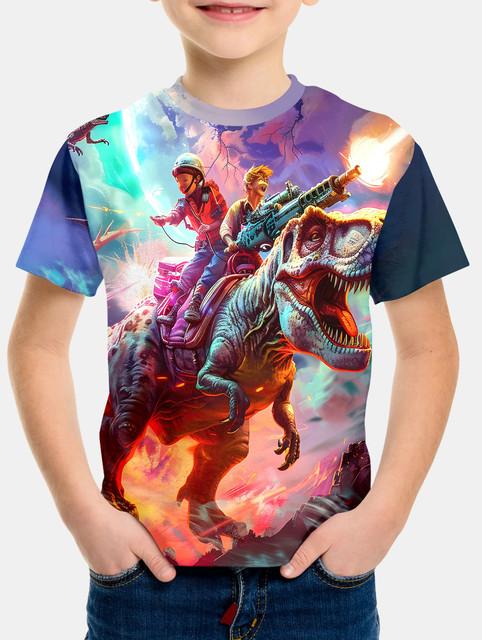 2025 Kids Clothes Dinosaur Graphic T Shirt for Children 3d Printed Tee Shirts Funny Children's Clothing T-Shirt Cool Design Tops