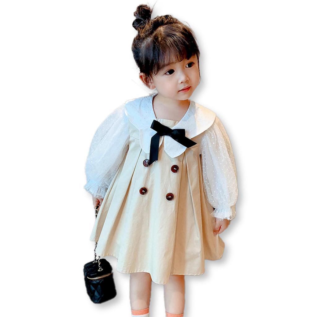 Lezalic Baby Balloon Long Kindergarten Entrance Graduation Girls Dress, Formal, Ribbon, Sleeves, Lace, Sleeves, Kids, Ceremony, Ceremony, Wedding,