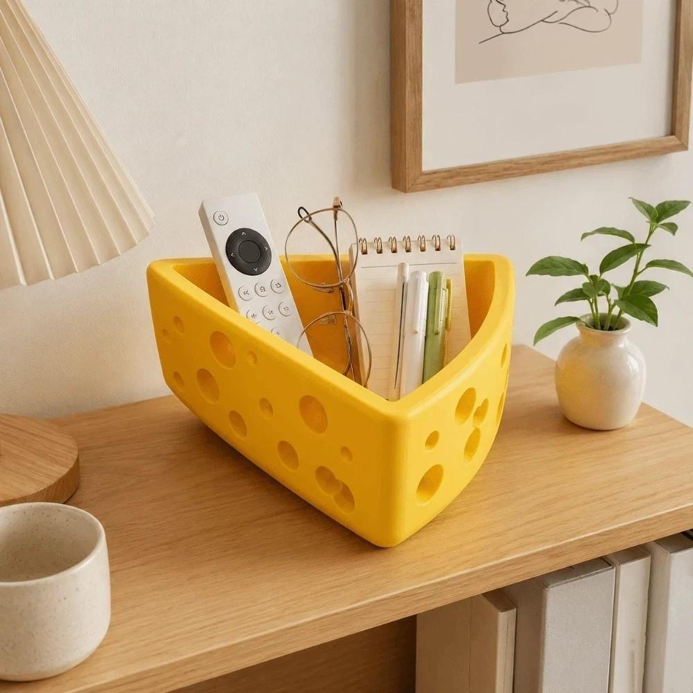 Cheese Shaped Desktop Ornaments Triangle Jewelry Holder INS Storage Box Desk Decor