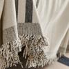 Europe Striped Sofa Towel Thick Cover Cloth Chenille Jacquard Universal Tassel Sofa Cover Anti Slip One Piece Backrest Towel