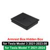 For Tesla Model Y 3 2023 2022 Center Console Storage Organizer Box Tray Armrest Hidden Box Water Cup Holder Interior Accessories