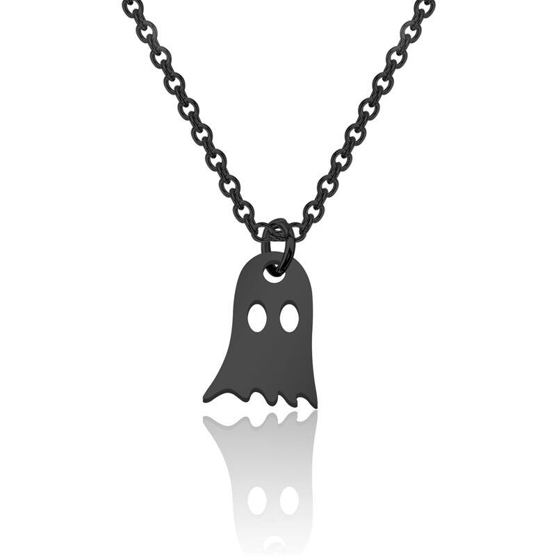 Little Cute Ghost Pendant Necklace Halloween Funny Jewelry Gift