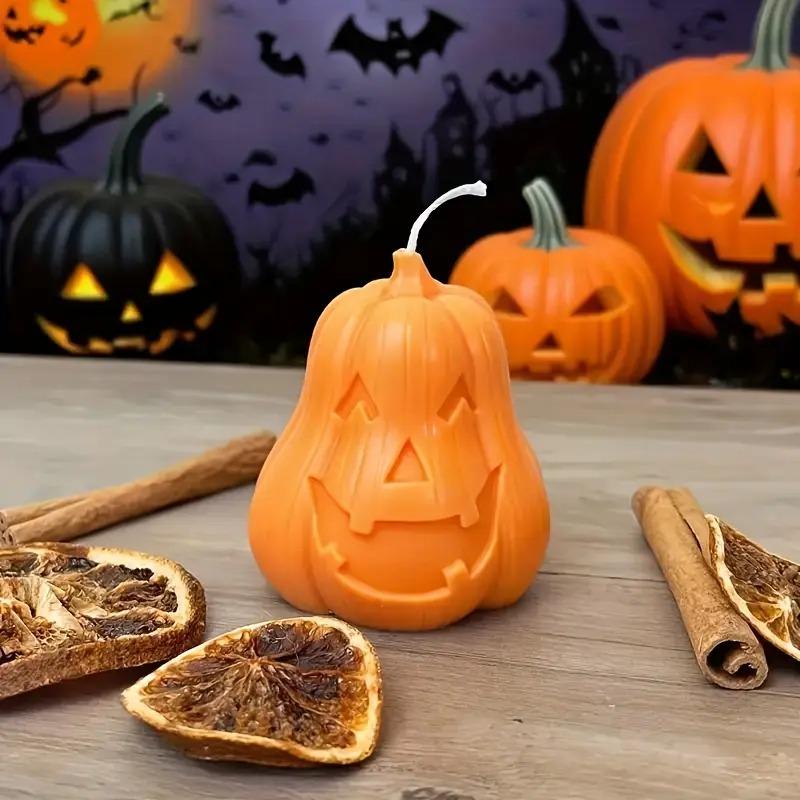 Halloween DIY Silicone Candle Mold Pumpkin Head Horror Theme 3d Aromatherapy Plaster Mold Spooky Creative Home Party Decoration