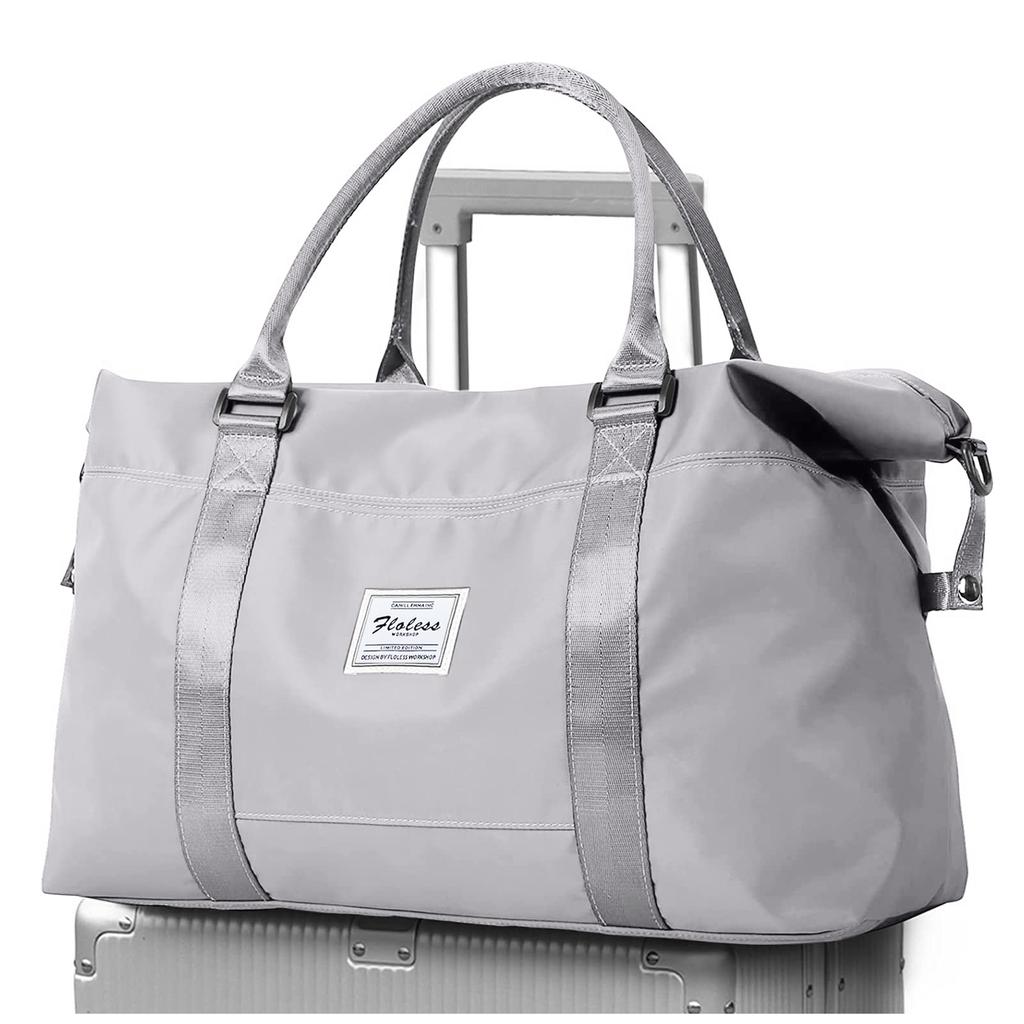 Geantă de călătorie, geantă de sport, geantă de gimnastică, genți de noapte pe umăr pentru femei cu mânecă pentru cărucior, geantă de transport pliabilă