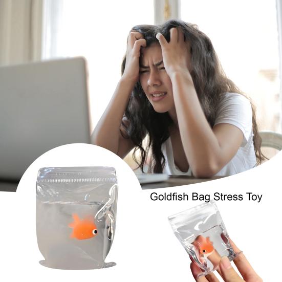 1/2/3Pcs Clear Goldfish Bag Squeeze Toy Anxiety Stress Relief Mini Goldfish Pinch Sensory Toy Kids Teens Adults Soft Stress Ball Fish Fidget Toy