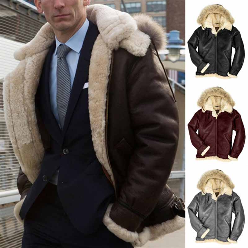 Men's Faux Fur Long Sleeve Sweater Coat – Fluffy Soft Winter Jacket, Oversized Overcoat