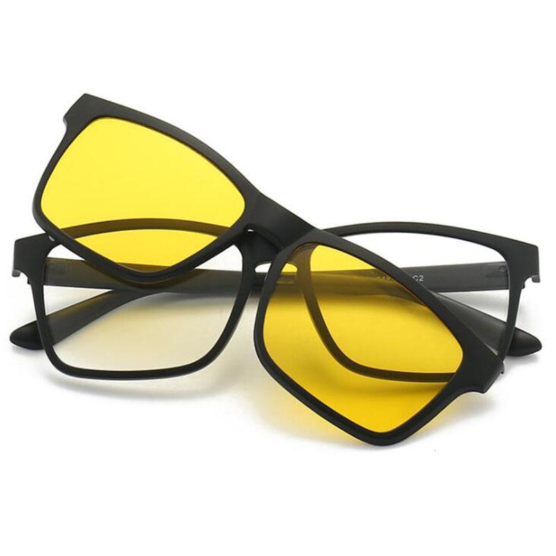 2202 Magnet Clip Square Myopia Glasses 0 -0.5 -1.0 -2.0 To -6.0 Hyperopia Sunglasses +0.5 +1.0 +2.0 To +6