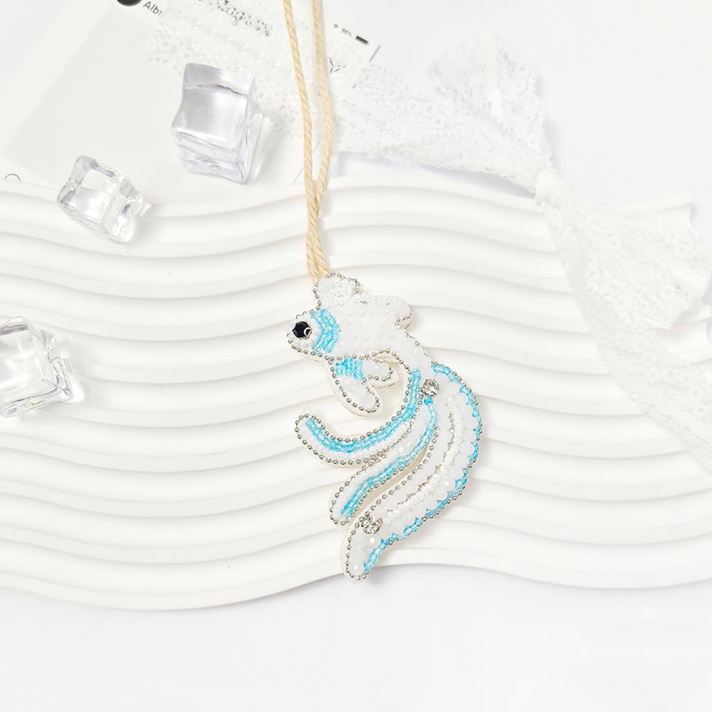 3D Beaded Conch Shells Starfish Hanging Rope Keychain Rhinestone Beaded Patches Crystal Bag Charm Handmade Hanging Decoration