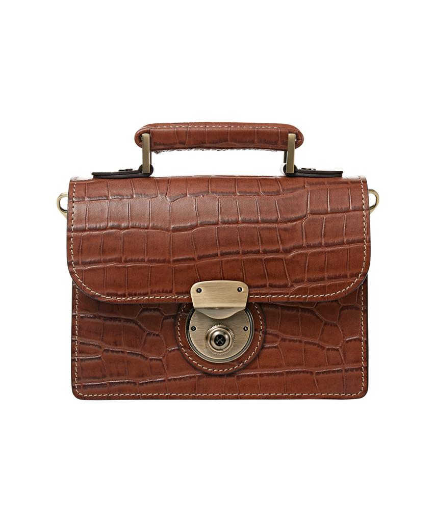 Brogue And Morrow Croco Nemo Bag (Brick)