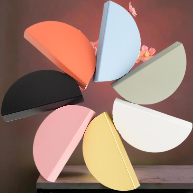 1PC Colorful Semi-Circular Kitchen Cabinet Wardrobe Door Drawer Knob Cream Style Children's Room Handle Pairing
