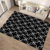 Geometric Black and White Floral Pattern Carpet for Modern Living Rooms Suitable for use as an anti-slip for living room bedroom sofas