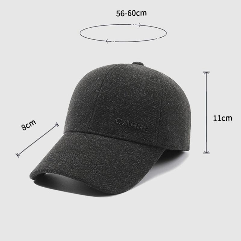 Men's Autumn Winter Hat Velvet Thick Baseball Cap Outdoor Windproof Coldproof Cap Ear Protection Cotton Cap