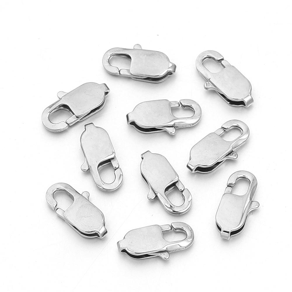 5pcs/lot Stainless Steel Clasps Polishing Rectangle Lobster Clasps Hooks End Clasps Connectors DIY Jewelry Making Accessories