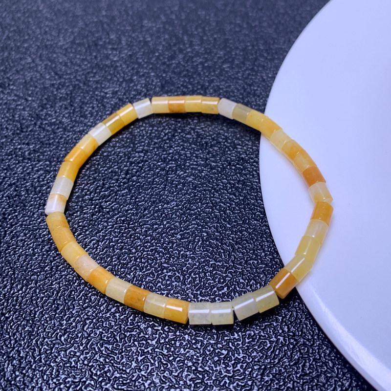Natural Old Yellow Jade Cylindrical Beads for DIY Jewelry: Small Round Tube Beads for Bracelets, Earrings, Necklaces, and Loose Bead Accessories