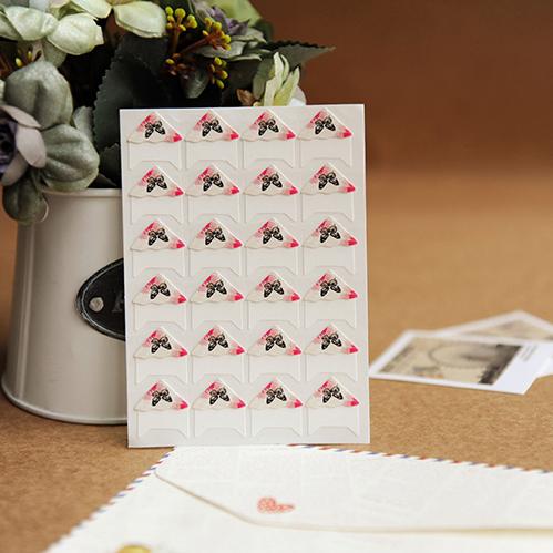 24 Pcs/Lot DIY Floral Print Corner Paper Stickers For Photo Albums Handwork Frame Decoration Scrapbooking Wholesale 8 Colors