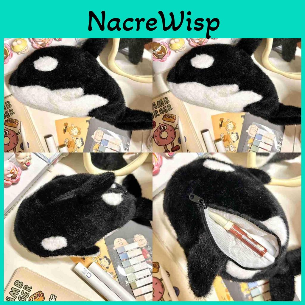 Trousse à Crayons Peluche Orcinus Orca Pour Étudiants Avec Grande Capacité Et Design Mignon
