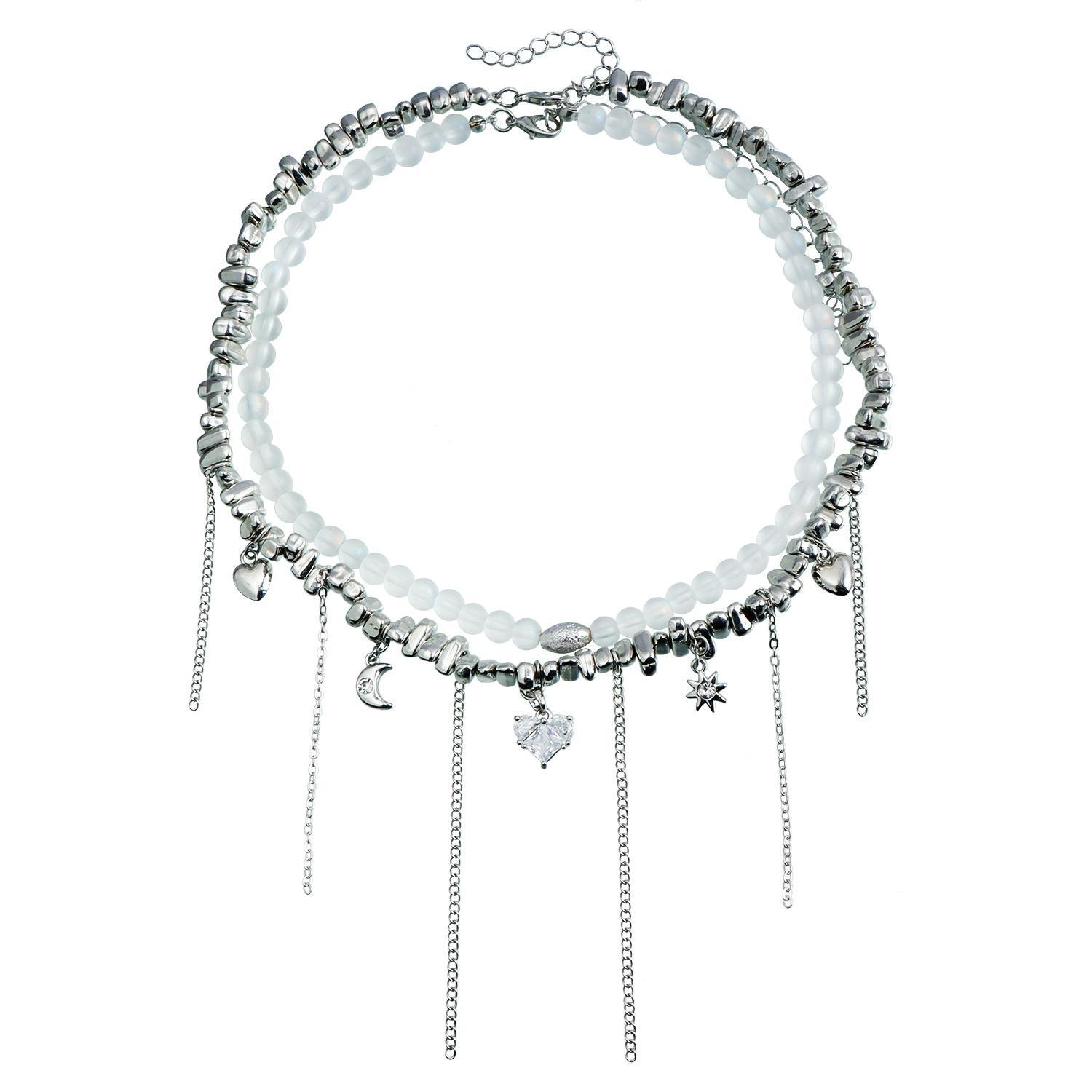 

Ювелирные изделия Любовь Цирконий Кисточка Подвеска Ключица Цепочка Кристалл Стеклянные Бусины Ожерелье Женское