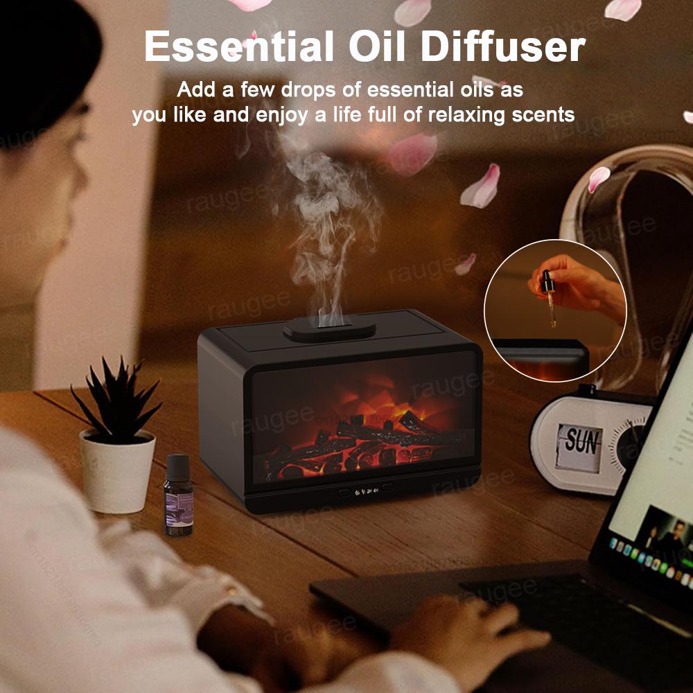 Kamin-Luftbefeuchter, ätherischer Öldiffusor, Flammen-Luftbefeuchter, Kamin-Diffusor, Feuer-Luftbefeuchter, Aromatherapie-Duftdiffusor