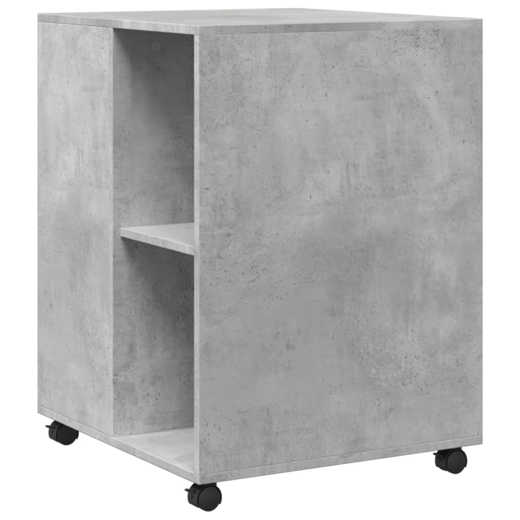 Side Table with Casters Concrete Grey 55x60x78 cm Particleboard