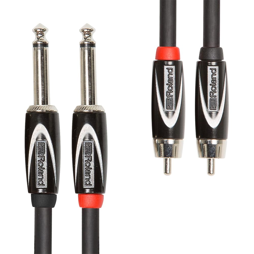 Roland Roland RCC-15-2R28 4,5 m de comprimento TS phone (dual) - RCA (dual) cobre sem oxigênio de alta pureza ...