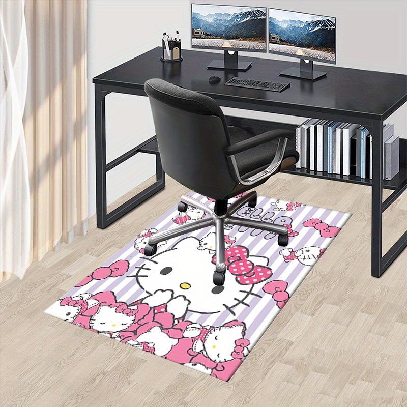 1pc Hello Kitty Office Carpet Under Chair Mat Gift Universal Rug for Room Decor Birthday Present Bedroom Flooring Mat Non-Slip Area Rugs for 60cm by 90cm