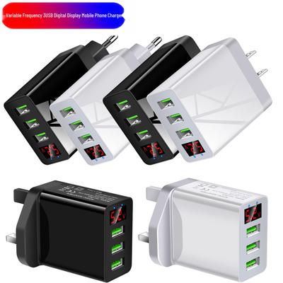 Variable Frequency 3USB 3.1A Fast Charger with Digital Display for Smartphones