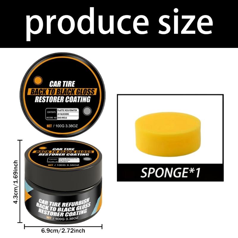 100g Tire Blackening Wheel Cleaners for Car Detailing Paint Iron Remover Paste Rims Wheels Dust Rust Remover