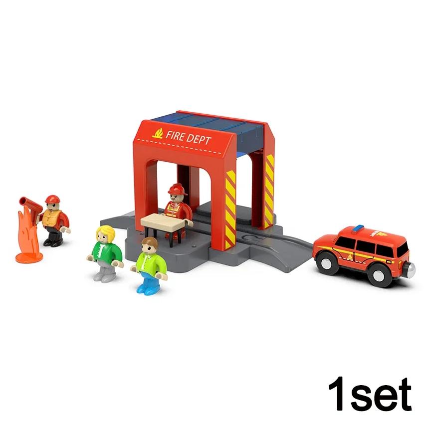 Non-Toxic Kids Battery Electric Train Toy Set Wooden Track Train Compatible With Wooden Track Railway Children'S Educational Toys Gifts