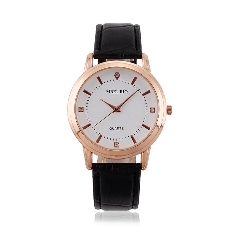 Fashion Couple Watches Leather Strap Simple Casual Quartz Wrist Watch Analog Watch