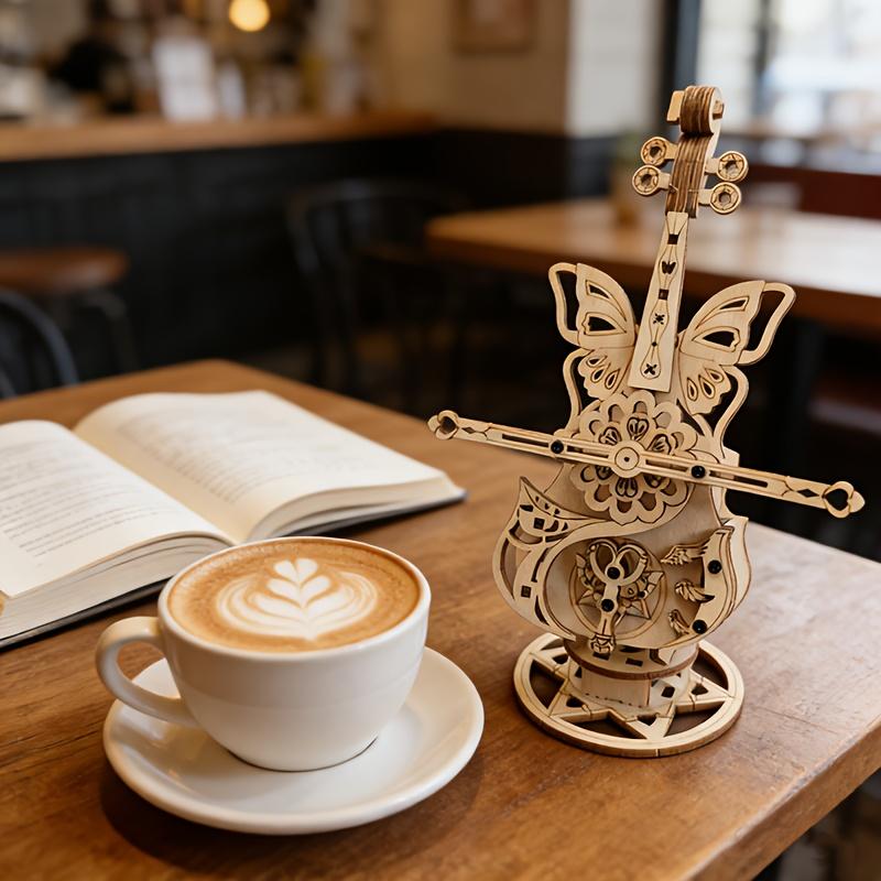 Decorative Logo Cello Model Kit - Handmade Wooden Cello DIY Display Item, No Electricity Required, No Moving Parts