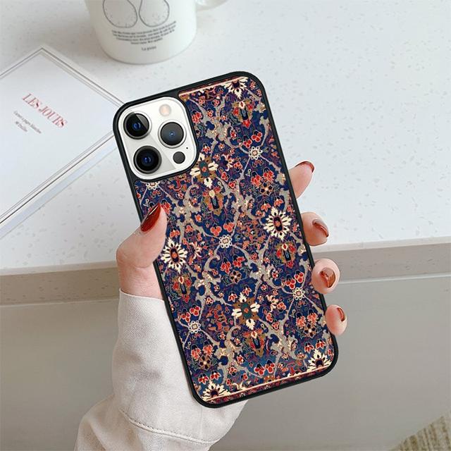 Persian Carpet Floral Pattern Phone Case For iPhone 17 Air 13 12 14 15 16  Cover For Apple Pro Max Plus Coque