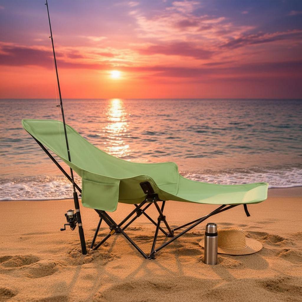 Adjustable Camping Recliner Foldable Design Folding Lounge Chair Detachable