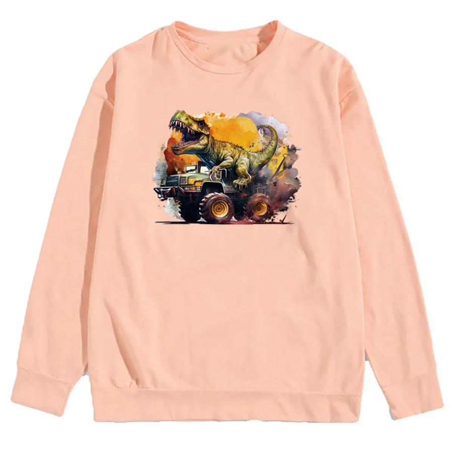 Dinosaurlapper Cartoon Truck Varmeklebende overføring Kunst Håndverk Strykeklær Applikert gjør-det-selv-tilbehør Strykelapper Dyr