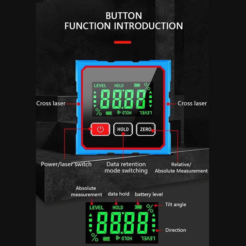 Gradient Measuring Level Protractor Inclinometer Electronic Tilt Angle Box  Electronic Level Laser