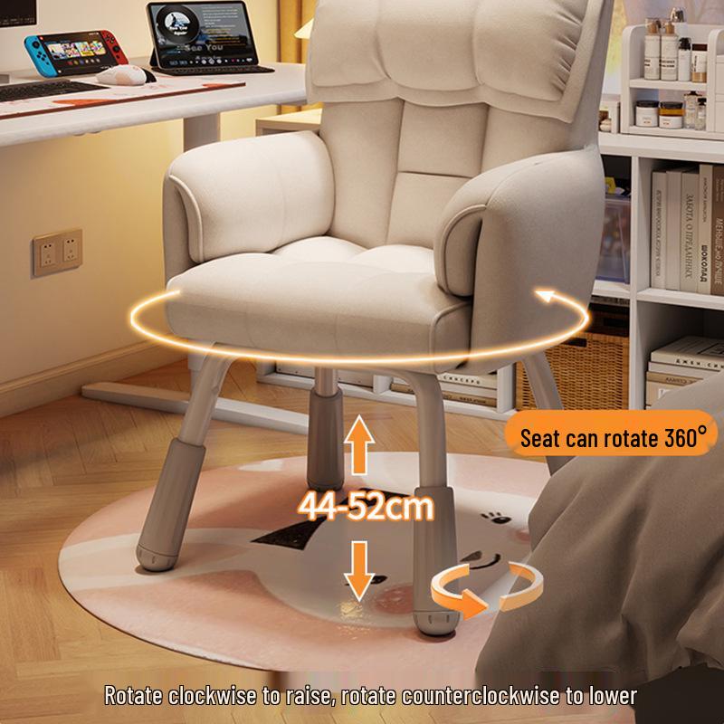 Cream Style Comfortable Computer & Makeup Chair for Girls' Bedroom