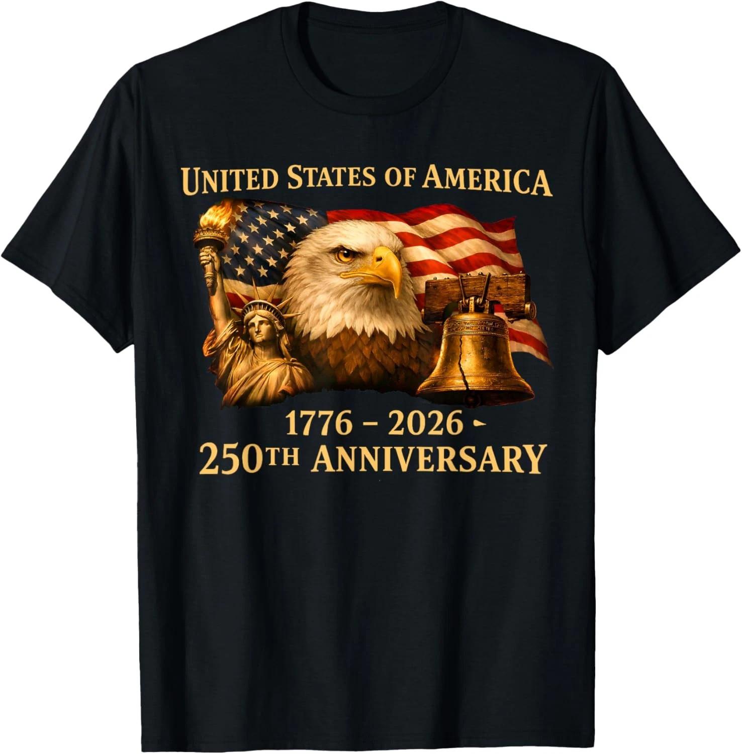 Eagle And Flag 250 Years 1776-2026 250th Birthday Unisex T-Shirt L